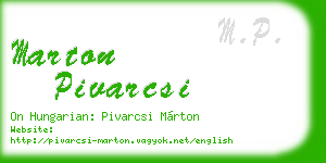 marton pivarcsi business card